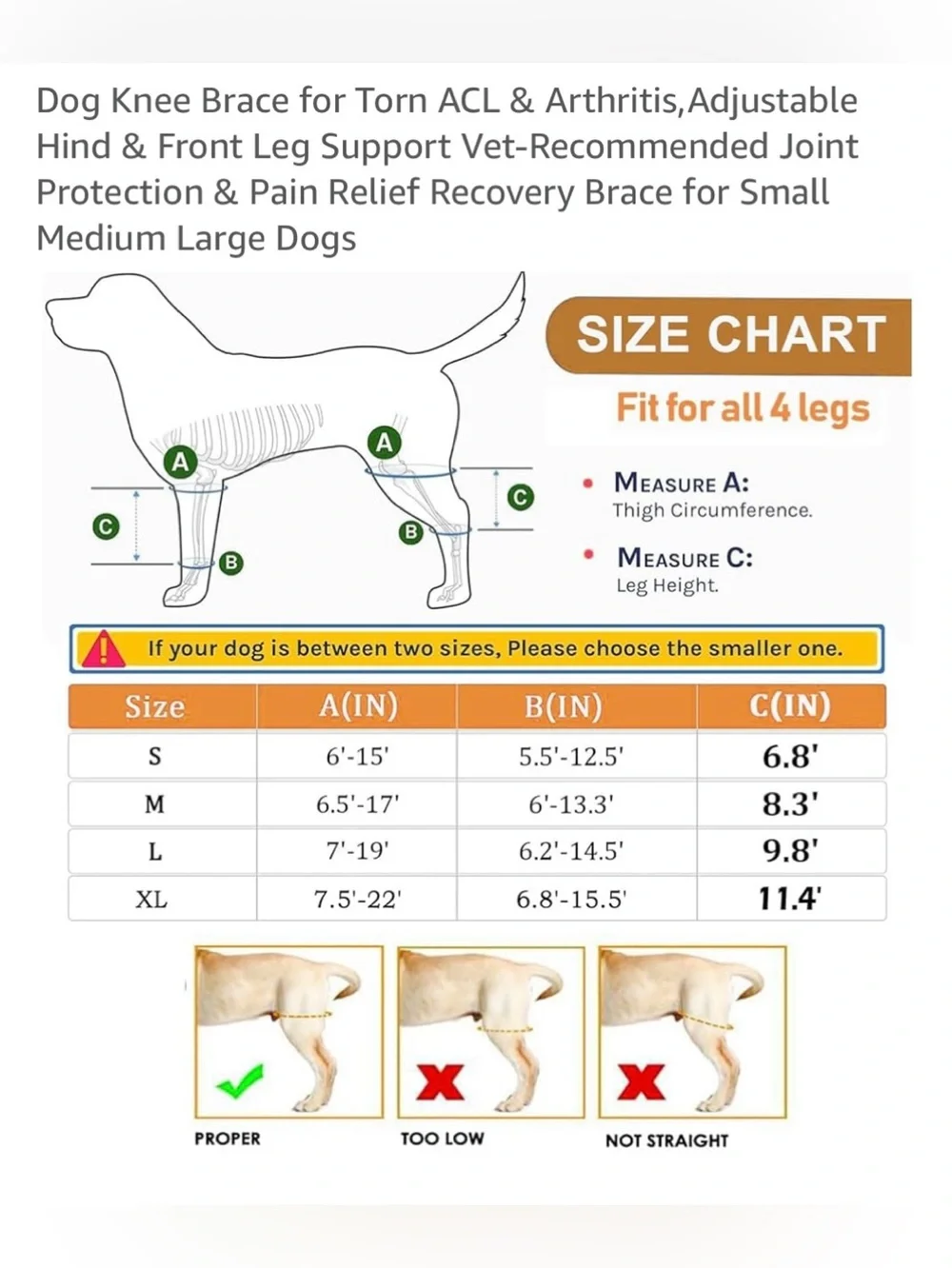 Adjustable Dog Knee Brace for ACL & Arthritis – Black